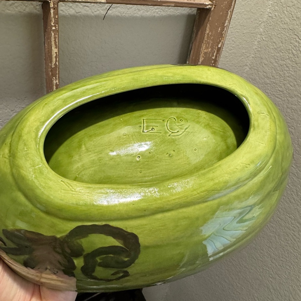Vintage Ceramic WATERMELON BASKET Serving Bowl - Picture 6 of 7